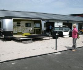 MINI with Airstream trailer