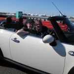 Caren & Co. in their temporary convertible (Darn my memory for names!)