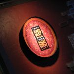 That's a sign, it's on the wall and lit from above. Amazing, isn't it.