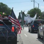 The Statue of Liberty takes a stroll through. The Statue of Liberty takes a stroll through.