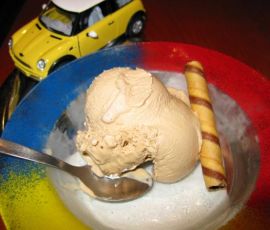 I decided to try the caramel. It was good, but had just a bit of ice on the bottom of the scoop. I decided to try the caramel. It was good, but had just a bit of ice on the bottom of the scoop.