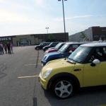 I'm told to get these MINIs moving and we're the first ones off in that cute yellow number there. I'm told to get these MINIs moving and we're the first ones off in that cute yellow number there.
