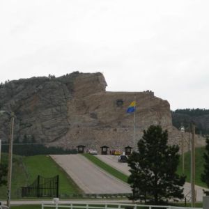 Crazy Horse. We were too cheap to go in and see another unfinished mountain sculpture.
