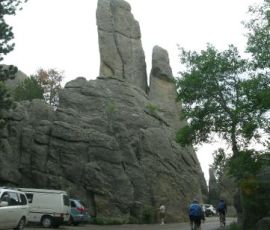 We follow the trails to the Needles Highway, named for the rock formations that look like Needles. We follow the trails to the Needles Highway, named for the rock formations that look like Needles.