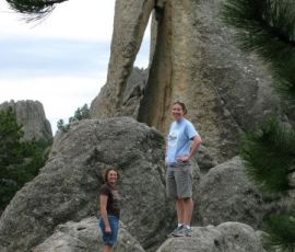 Jenni and Emily posing by the Needles.