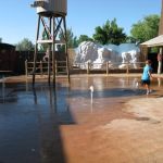 Run through the water fountain!