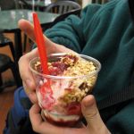 There's that sundae, red bits on white ice cream and little beige nuts of some form. Whatever it was, I'm sure it was delicious.