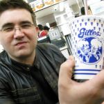 Brian and his typical milkshake.
