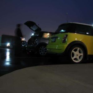The MINIs return home after an enjoyable evening.