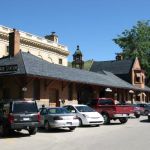 The train station and tourist building.