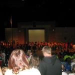 The stage full of Veterans and current Military.