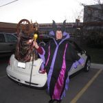 Maleficent from Sleeping Beauty. Complete with spinning wheel.
