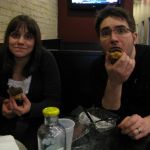 Enjoying dessert