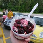 For my dessert, the sundae of the month: berry shortcake.