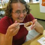 Jenni enjoying her mint flavor - not the sweet peppermint-ness, but more of a mint leaf flavor. Jenni enjoying her mint flavor - not the sweet peppermint-ness, but more of a mint leaf flavor.