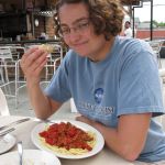Jenni and her pasta. Jenni and her pasta.