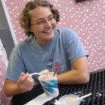 Jenni has a milkshake. The heat is really melting the everything fast! Jenni has a milkshake. The heat is really melting the everything fast!