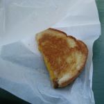 Half a grilled cheese. I was so hungry, I needed to refill before I could take a photo. Half a grilled cheese. I was so hungry, I needed to refill before I could take a photo.
