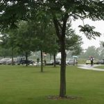 A view of the brave souls who ventured out into the rain with their classic autos.