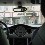 At the stop sign by Hartford's own Jock Shop.