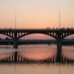 After dinner, we head downtown to the river.
